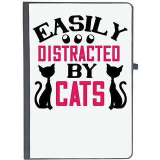                       UDNAG Ruled Notebook Diary 'Cat | easily distracted by cats 1', [A5 80Pages 80GSM]                                              