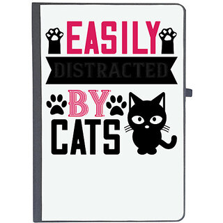                      UDNAG Ruled Notebook Diary 'Cat | easily distracted by cats', [A5 80Pages 80GSM]                                              