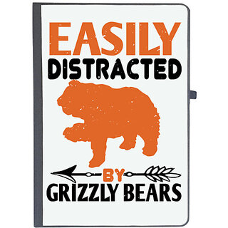                       UDNAG Ruled Notebook Diary 'Bear | easily distracted by grizzly bears 01', [A5 80Pages 80GSM]                                              