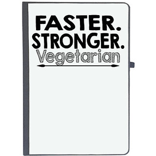                       UDNAG Ruled Notebook Diary 'Vegetarian | faster. stronger. vegetarian', [A5 80Pages 80GSM]                                              