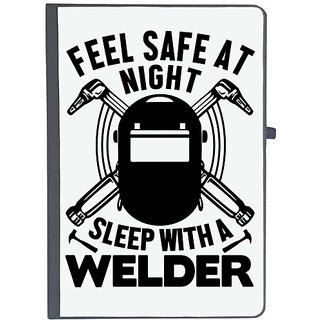                       UDNAG Ruled Notebook Diary 'Welder | Feel safe at night', [A5 80Pages 80GSM]                                              