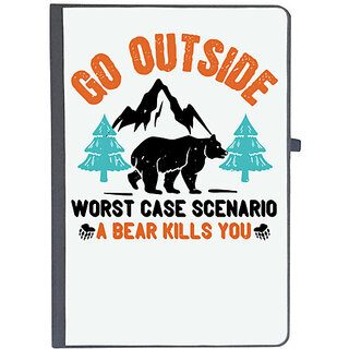                      UDNAG Ruled Notebook Diary 'Winter | go outside worst case scenario a bear kills you 01', [A5 80Pages 80GSM]                                              