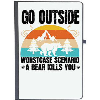                       UDNAG Ruled Notebook Diary 'Winter | go outside worst case scenario a bear kills you 02', [A5 80Pages 80GSM]                                              