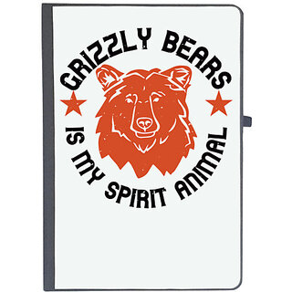                       UDNAG Ruled Notebook Diary 'Winter, Bear | grizzly bears is my spirit animal', [A5 80Pages 80GSM]                                              