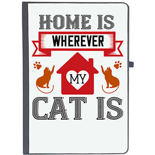                       UDNAG Ruled Notebook Diary 'Cat | home is wherwever my cat is', [A5 80Pages 80GSM]                                              