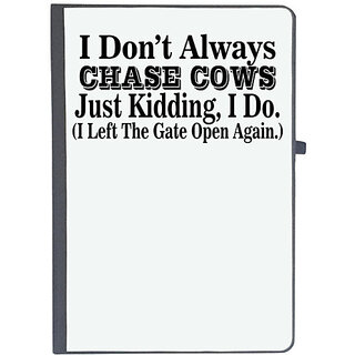                       UDNAG Ruled Notebook Diary 'Cow | i don't always chase cows', [A5 80Pages 80GSM]                                              