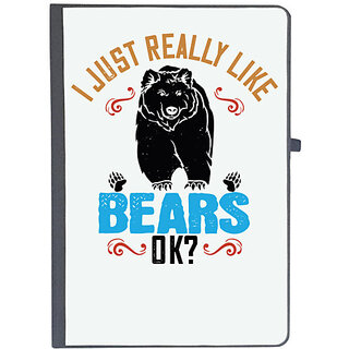                       UDNAG Ruled Notebook Diary 'Winter, Bear | I just really like bears OK', [A5 80Pages 80GSM]                                              