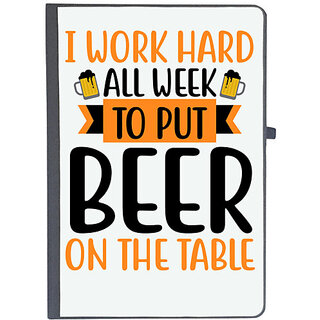                       UDNAG Ruled Notebook Diary 'Beer | work Hard All Week', [A5 80Pages 80GSM]                                              