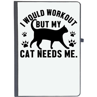                       UDNAG Ruled Notebook Diary 'Cat | I would workout', [A5 80Pages 80GSM]                                              