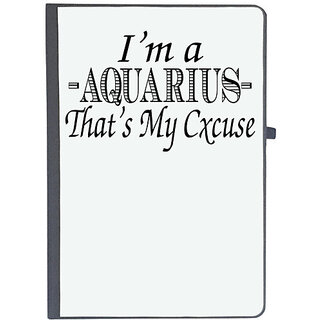                       UDNAG Ruled Notebook Diary 'Zodiac Sign | i'm a aquarius that's my excuse', [A5 80Pages 80GSM]                                              