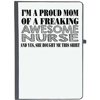                       UDNAG Ruled Notebook Diary 'Nurse | i'm a proud mom of a freaking awesome nurse', [A5 80Pages 80GSM]                                              