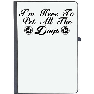                       UDNAG Ruled Notebook Diary 'Dog | i'm here to pet all the dogs', [A5 80Pages 80GSM]                                              