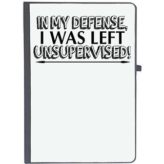                       UDNAG Ruled Notebook Diary '| in my defense i was left', [A5 80Pages 80GSM]                                              
