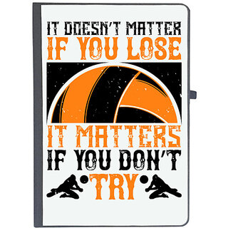                       UDNAG Ruled Notebook Diary 'Vollyball | 8 It doesnt matter if you lose, it matters if you dont try', [A5 80Pages 80GSM]                                              