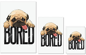 UDNAG Untearable Waterproof Stickers 155GSM 'Pug | A4 x 1pc, A5 x 1pc & A6 x 2pc