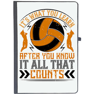                       UDNAG Ruled Notebook Diary 'Vollyball | s what you learn after you know it all that counts', [A5 80Pages 80GSM]                                              
