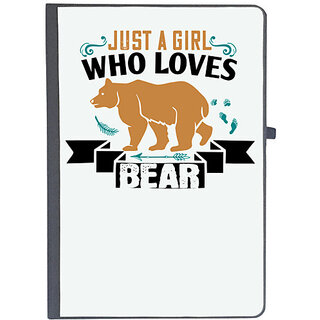                       UDNAG Ruled Notebook Diary 'Bear | just a girl who loves bear', [A5 80Pages 80GSM]                                              