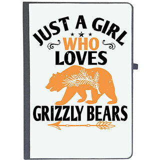                       UDNAG Ruled Notebook Diary 'Bear | just a girl who loves Grizzly Bears', [A5 80Pages 80GSM]                                              