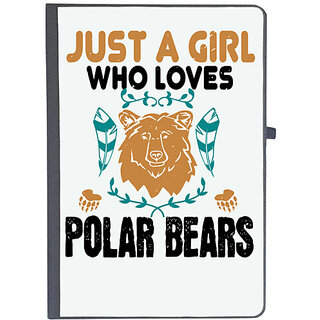                       UDNAG Ruled Notebook Diary 'Girl Bear | just a girl who loves polar bear', [A5 80Pages 80GSM]                                              