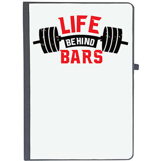                       UDNAG Ruled Notebook Diary 'Gym Hardwork | Life Behind Bars', [A5 80Pages 80GSM]                                              