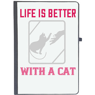                       UDNAG Ruled Notebook Diary 'Cat | life is better with a cat', [A5 80Pages 80GSM]                                              