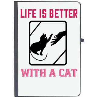                       UDNAG Ruled Notebook Diary 'Cat | life is better with cat 01', [A5 80Pages 80GSM]                                              