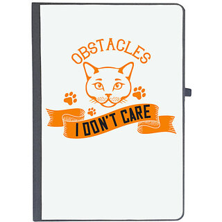                       UDNAG Ruled Notebook Diary 'Cat | life is full of obstacles idont care ihave my cat', [A5 80Pages 80GSM]                                              