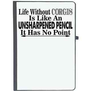                       UDNAG Ruled Notebook Diary 'Corgis | life without corgis is like an', [A5 80Pages 80GSM]                                              