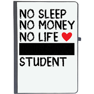                       UDNAG Ruled Notebook Diary 'Student | No Sleep No Money No Life', [A5 80Pages 80GSM]                                              