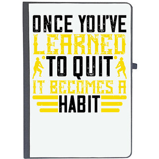                       UDNAG Ruled Notebook Diary 'Vollyball | Once youve learned to quit, it becomes a habit 02', [A5 80Pages 80GSM]                                              