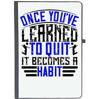                       UDNAG Ruled Notebook Diary 'Vollyball | 38 Once youve learned to quit, it becomes a habit', [A5 80Pages 80GSM]                                              