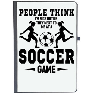                       UDNAG Ruled Notebook Diary 'Soccer | People think', [A5 80Pages 80GSM]                                              