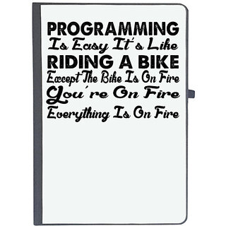                       UDNAG Ruled Notebook Diary 'Programmer | programmming is easy it's like', [A5 80Pages 80GSM]                                              