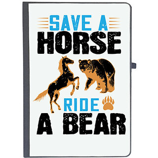                       UDNAG Ruled Notebook Diary 'Horse Bear | Save a horse, ride a bear', [A5 80Pages 80GSM]                                              