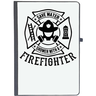                       UDNAG Ruled Notebook Diary 'Fire Fighter | Save water', [A5 80Pages 80GSM]                                              