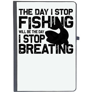                       UDNAG Ruled Notebook Diary 'Fishing | The Day', [A5 80Pages 80GSM]                                              