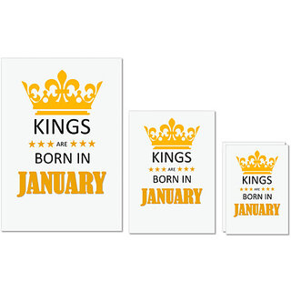 UDNAG Untearable Waterproof Stickers 155GSM 'Birthday | Kings are born in January' A4 x 1pc, A5 x 1pc & A6 x 2pc UDNAG Untearable Waterproof Stickers 155GSM 'Birthday | Kings are born in January' A4 x 1pc, A5 x 1pc & A6 x 2pc