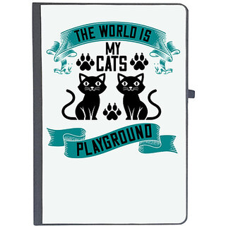                       UDNAG Ruled Notebook Diary 'Cat | the world is my cats playground', [A5 80Pages 80GSM]                                              