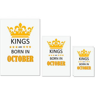 UDNAG Untearable Waterproof Stickers 155GSM 'Birthday | Kings are born in October' A4 x 1pc, A5 x 1pc & A6 x 2pc UDNAG Untearable Waterproof Stickers 155GSM 'Birthday | Kings are born in October' A4 x 1pc, A5 x 1pc & A6 x 2pc