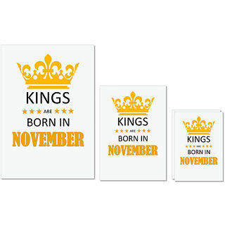 UDNAG Untearable Waterproof Stickers 155GSM 'Birthday | Kings are born in November' A4 x 1pc, A5 x 1pc & A6 x 2pc UDNAG Untearable Waterproof Stickers 155GSM 'Birthday | Kings are born in November' A4 x 1pc, A5 x 1pc & A6 x 2pc