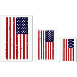                       UDNAG Untearable Waterproof Stickers 155GSM 'Amerikan Flag | American Flag' A4 x 1pc, A5 x 1pc & A6 x 2pc                                              