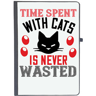                       UDNAG Ruled Notebook Diary 'Cat | time spend with cat is never wasted 01', [A5 80Pages 80GSM]                                              