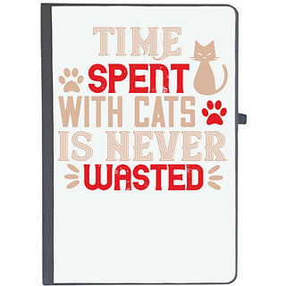                       UDNAG Ruled Notebook Diary 'Cat | time spend with cat is never wasted', [A5 80Pages 80GSM]                                              