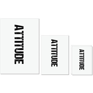                       UDNAG Untearable Waterproof Stickers 155GSM 'Attitude' A4 x 1pc, A5 x 1pc & A6 x 2pc                                              