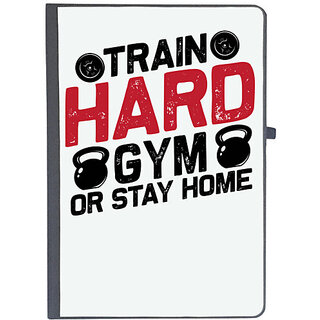                       UDNAG Ruled Notebook Diary 'Gym | Train Hard Gym Or Stay Home', [A5 80Pages 80GSM]                                              