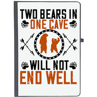                       UDNAG Ruled Notebook Diary 'Bear | Two bears in one cave will not end well', [A5 80Pages 80GSM]                                              