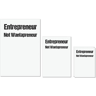 UDNAG Untearable Waterproof Stickers 155GSM 'Entrepreneur | Entrepreneur not wantaprenuer' A4 x 1pc, A5 x 1pc & A6 x 2pc