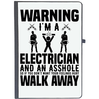                      UDNAG Ruled Notebook Diary 'Electrician | Warning 2', [A5 80Pages 80GSM]                                              