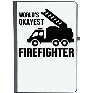                       UDNAG Ruled Notebook Diary 'Firefighter | World's okayest-1', [A5 80Pages 80GSM]                                              