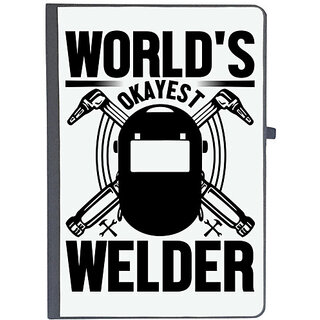                       UDNAG Ruled Notebook Diary 'Welder | World's okayest', [A5 80Pages 80GSM]                                              